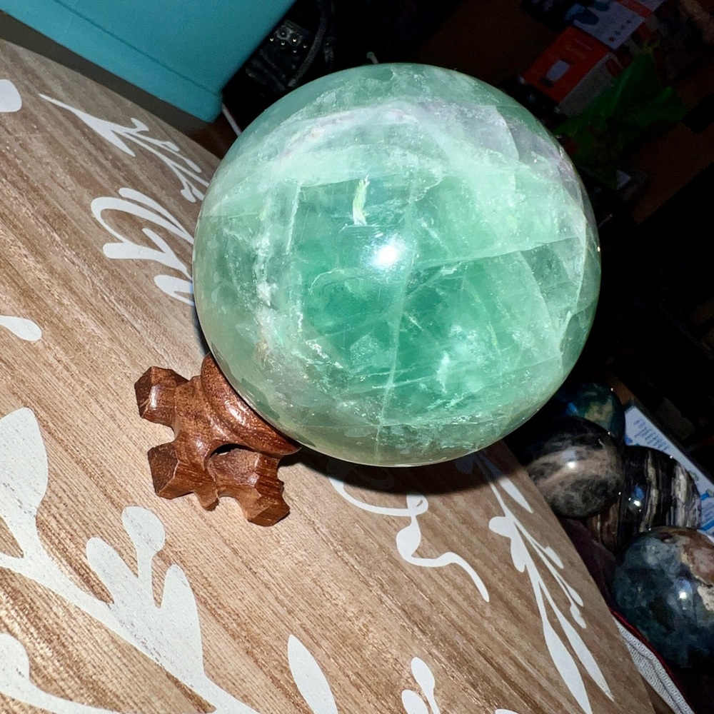 Large Fluorite Crystal Sphere 75mm